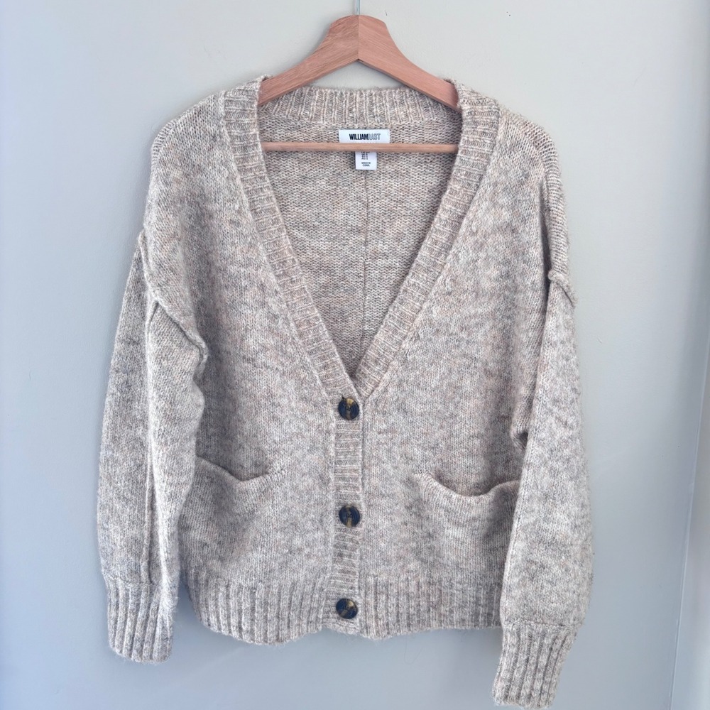 William Rast Oatmeal Cardigan Sweater Neutral Capsule Soft Girl Size S